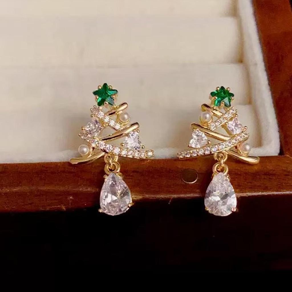 European & American S925 Silver Christmas Asymmetrical Earrings - Cute & Sweet Holiday Gift for Women