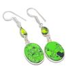 Natural Green Turquoise, Peridot Gemstone 925 Sterling Silver Earring 1.93" B8D81