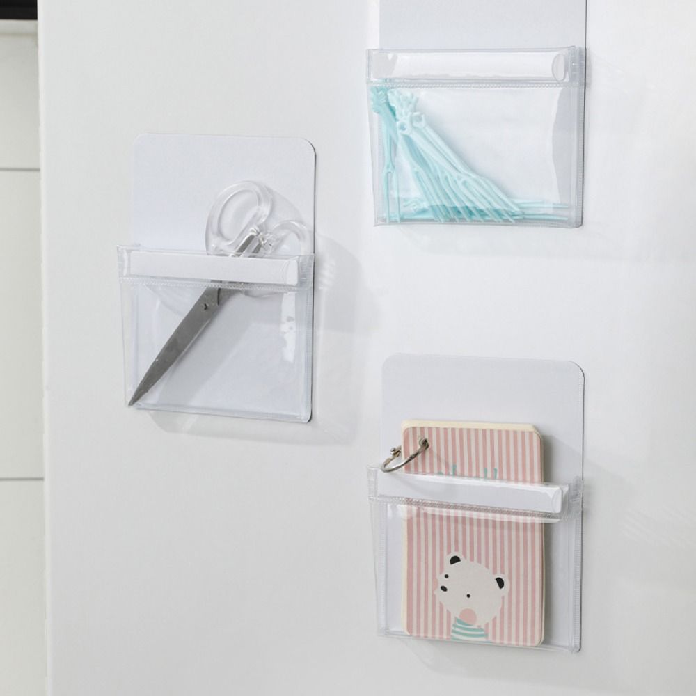 Transparent Magnetic Storage Pouch Refrigerator Side Door Shelf For Refrigerator Microwave Kitchen