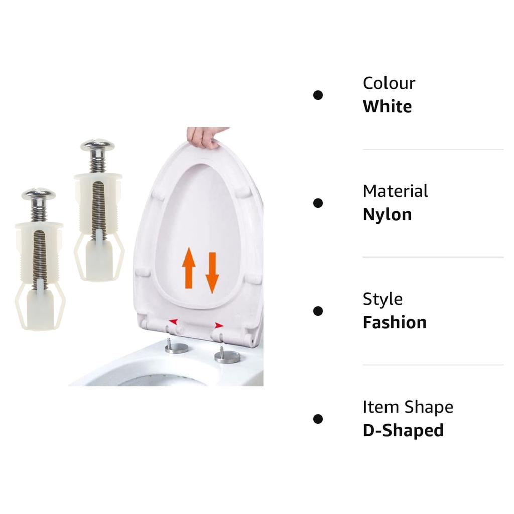 Профессиональное обновление сиденья для унитаза-ABS-Распорные болты с белым покрывающим листом, винты крышки унитаза с прокладками 18мм