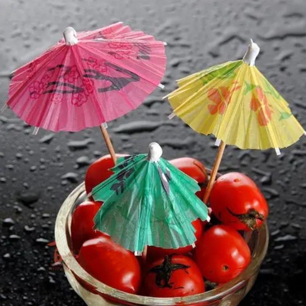 Disposable Paper Umbrella Pick 10cm Cocktail Fork New Party Home Decor Picnic Wedding