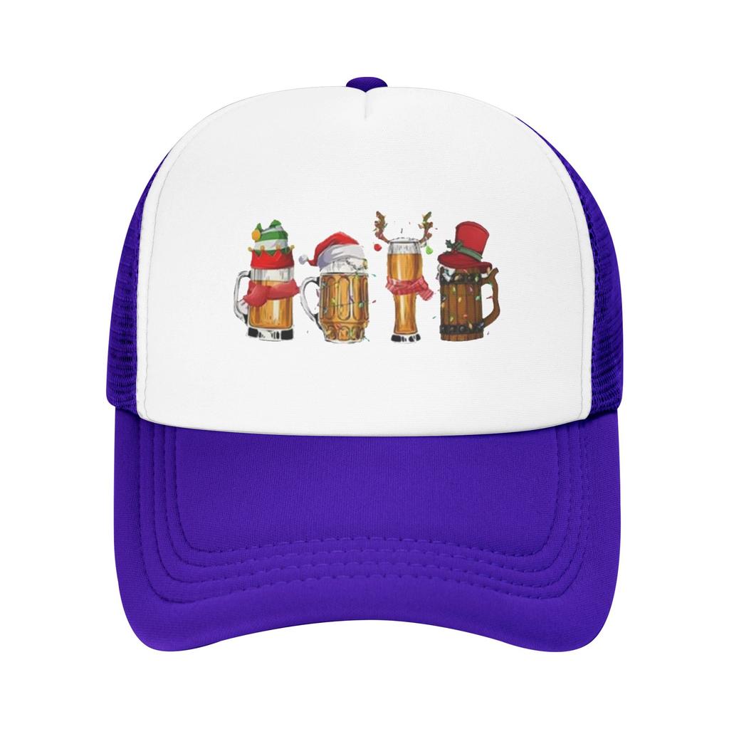 Gothic Merry Christmas Beers Santa Camping Mesh Baseball Caps Women Printing FeUnisex Beach Dad Hat Snapback Cap