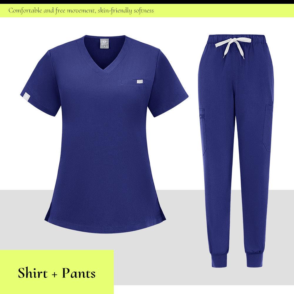 Восьмицветный медсестринский костюм-скраб - Дышащая, влагоотводящая женская униформа для ветеринарных клиник