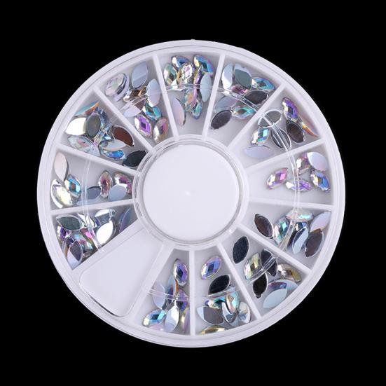 Женские красочные DIY советы по дизайну ногтей Блестящие стразы для украшения колеса