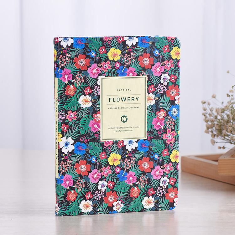 Floral Leather Cover Planner Notebook Daily Weekly Monthly Planner Stationery Office Supplies A5 A6