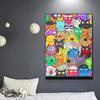 Solid Wood Frame Cat Attack Cartoon Pop Art Canvas Paintings Posters and Prints Modern Abstract Wall Art Pictures for Living Room Home Decor