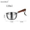 1PC Stainless Steel Oil Pot with Wooden Handle 200ml Spilled Mini Soup Milk Pot Scalding-proof Kitchen Tool Cook Accessories
