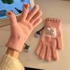 Женские пятипалые перчатки из вязаного утолщенного бархата, теплые, с разделенными пальцами, для езды на велосипеде и защиты от холода, новый стиль