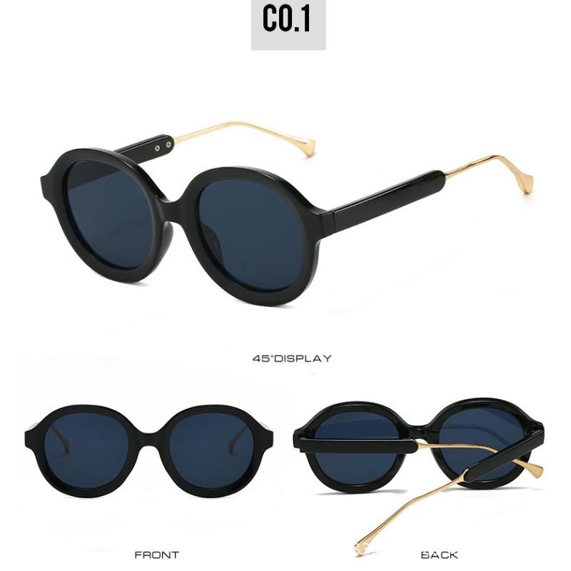 Fashion Women Round Frame Sunglasses New Luxury Brand Designer Sun Glasses Retro Trendy Shades UV400 Anti Blue-ray Glasses