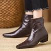 2025 Новая Мода Сексуальные Женские Ботильоны с Острым Носком Дизайнерские Осенне-Зимние Большого Размера 35-41 Ботинки на Платформе Обувь для Женщин