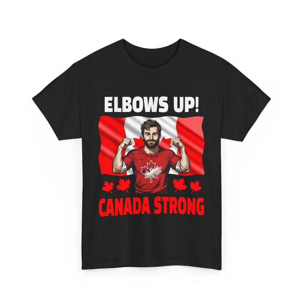 Canada T-Shirt, Elbows Up Canada Strong Canadian Flag Proud Shirt