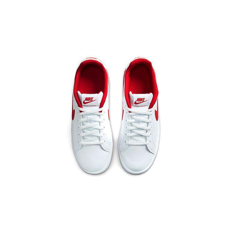 Nike Детские кеды для скейтбординга из синтетической кожи, нескользящие, износостойкие, дышащие, низкие, белые/красные 833535-101