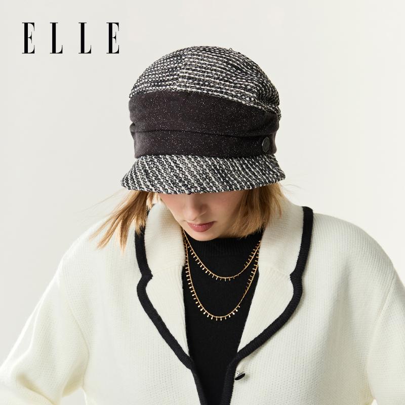 ELLE autumn and winter stylish fashion hat highlights face, small travel, warm and windproof brand fisherman hat