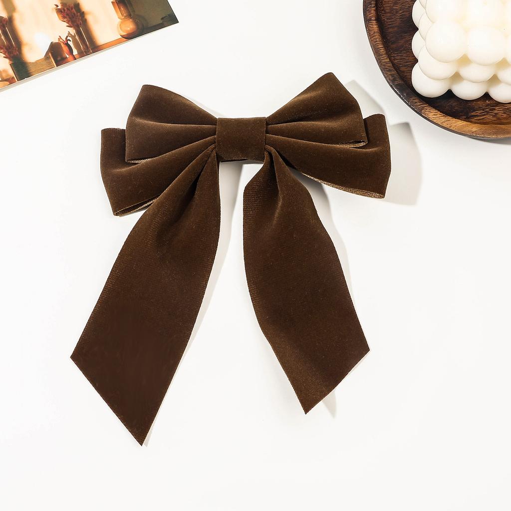 Bow Velvet Barrettes Women Black Red Ribbon Hair Clip Fashion Temperament Ponytail Hairpin Hair Clip Girls Hair Accessories