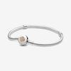 Original 925% silver fashionable round heart snake bone bracelet for women DIY luxury jewelry gift making