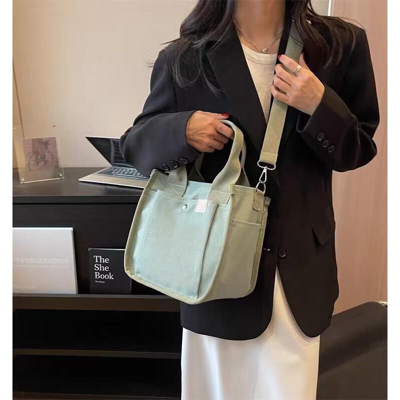 Женская тканевая сумка для ланча большой вместимости с многосекционными карманами – Идеальная сумка через плечо для офиса или мамы.