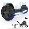 Hoverboard RCB 8.5 Pouces Scooter Électrique Tout Terrain Gyropode Hummer Bluetooth LED + Hoverkart Karting Réglable Noir