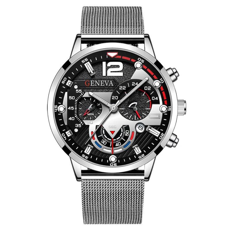 Модные мужские деловые часы Роскошные кварцевые наручные часы Светящиеся часы Мужские повседневные часы с календарем