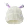Yousheng Cute Knitted Beanie Hat with Eyes Wear Resistant Solid Color LED Glowing Funny Cartoon Winter Warm Hat