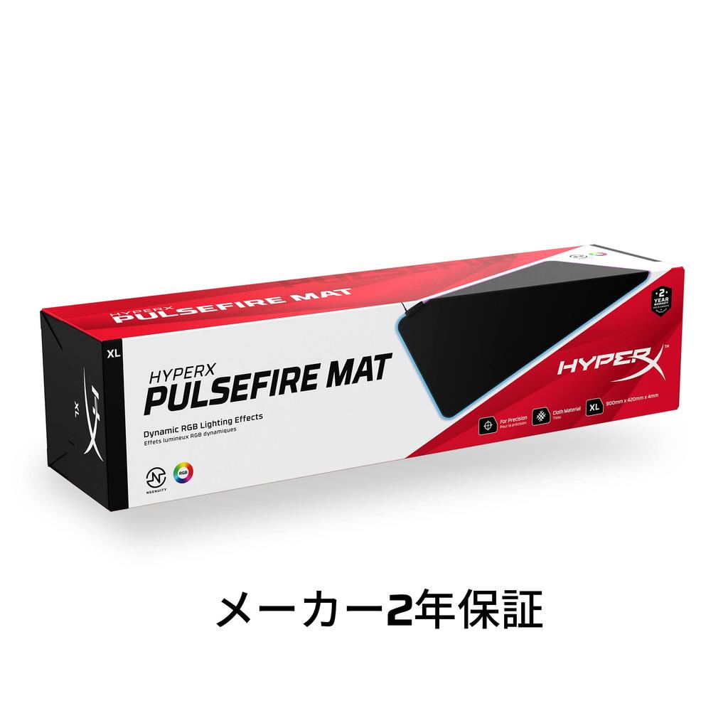 HYPERX Игровой коврик для мыши Pulsefire Mat RGB с RGB XL Настраиваемый на 2 года Черная подсветка, Размер, Ткань, Геймеры, Гарантия, 4S7T2AA,