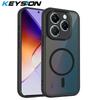 KEYSION Магнитный чехол для телефона для Infinix Smart 8, мягкий силикон + ПК, матовый полупрозрачный, ударопрочная задняя крышка для Infinix Hot 40i