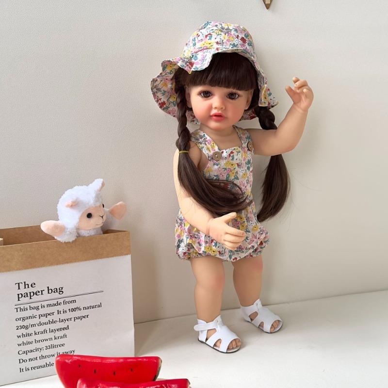 22'' 55cm Reborn Babies Doll Girl Toddler Betty Waterproof Full Vinyl Body Simulation Doll Children Bath Toy Baby Dolls for Kids Birthday Xmas Present