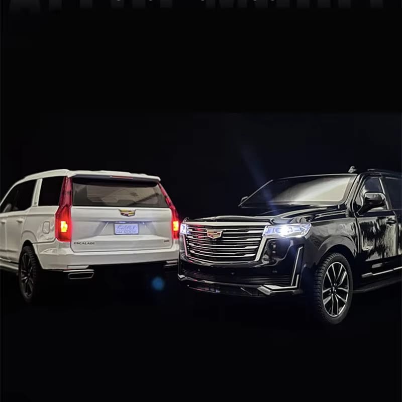 1/24 полномасштабная модель автомобиля внедорожника Escalade из литого металла, модель автомобиля внедорожника, имитация звука и света, коллекция детских игрушек в подарок