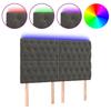 LED Headboard Dark Grey 160x7x118 128 cm Velvet