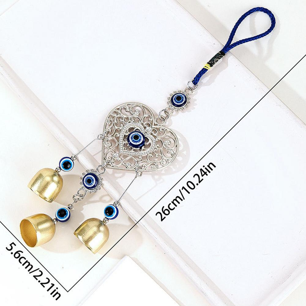 Evil Eye Blue Ward Off Evil Bead Tassel Bell Wind Chimes Pendant Amulet Mascot Feng Shui Home Wall Hanging Decor