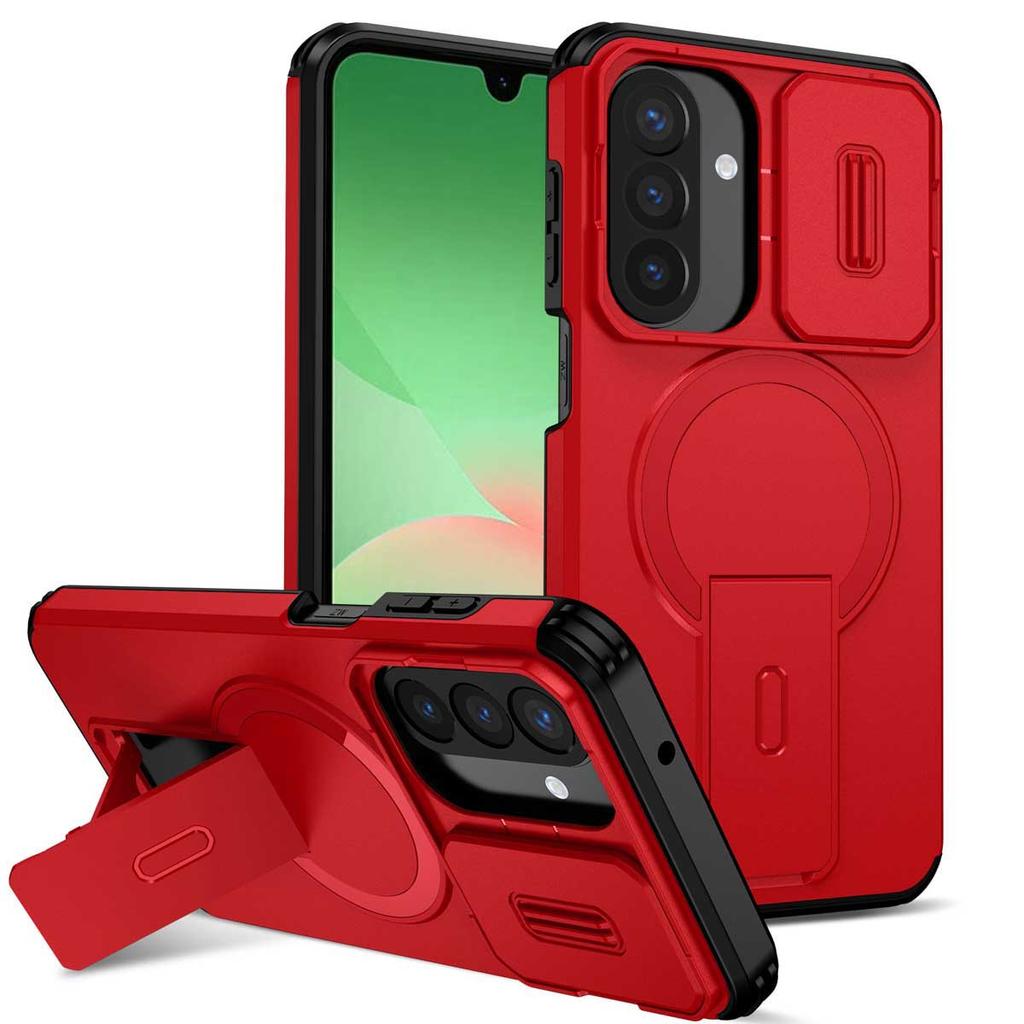 For Samsung Galaxy A57 A37 A17 A56 A36 A26 A16 A55 A35 A25 A15 Magnetic Ring Bracket Sliding Camera Lens Protection Phone Case
