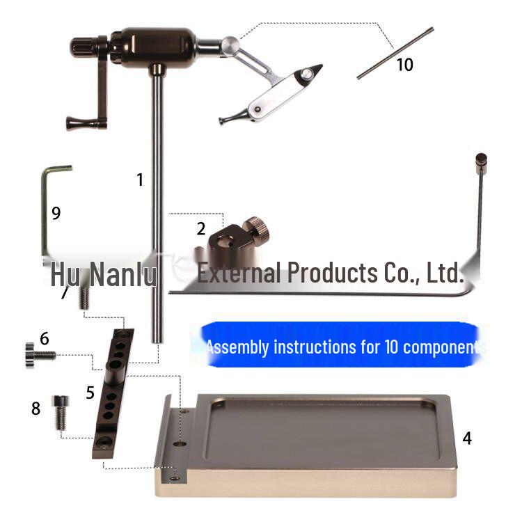 Тиски для вязания мушек Egret Fly BLF-A с вращением на 360°, с узловязом, мотовилом для лески, инструментом для даббинга и плоскогубцами для вязания крючков