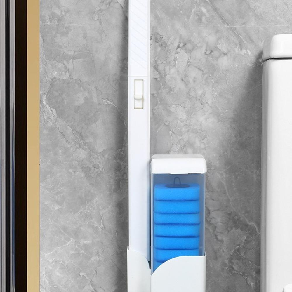 Пластиковая щетка для чистки унитаза с губчатой головкой, скребок для унитаза, одноразовая туалетная щетка, для домашнего использования