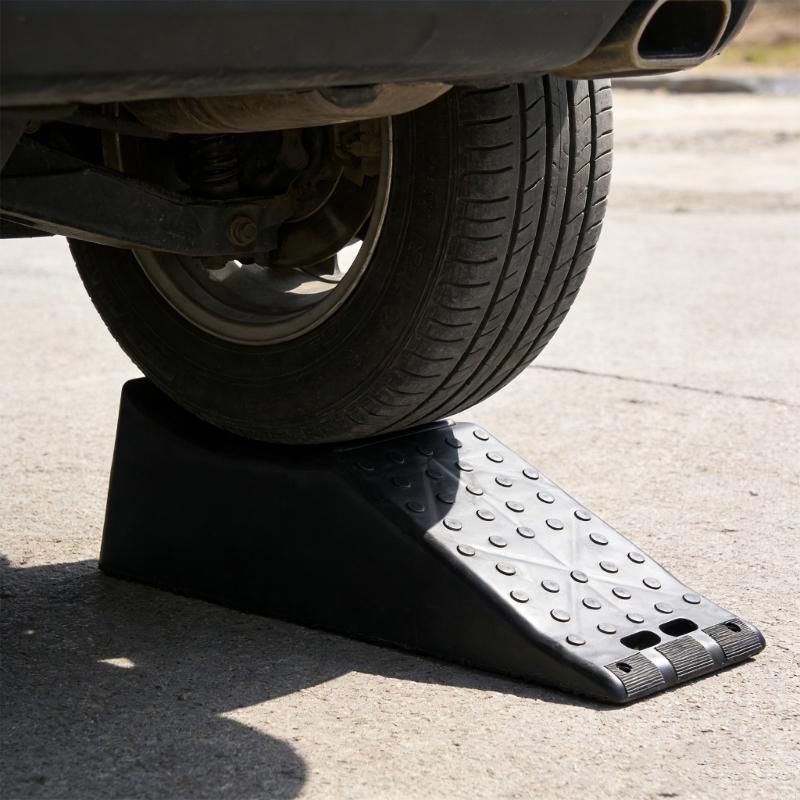 5.5 Inch Handy Wheel Chock For Car Motorcycle Tire Changing And Maintenance With Anti Slip Design X37F
