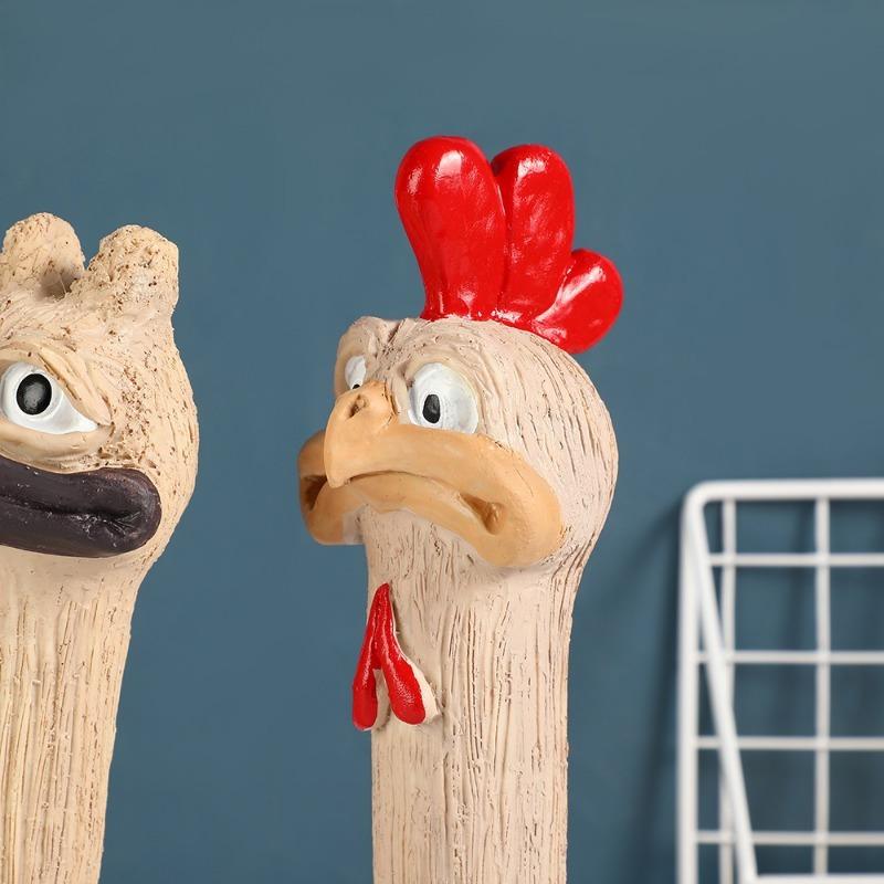 Статуэтка для украшения дома, креативное украшение для стола в виде головы страуса, украшение для горшечных растений для сада и балкона, интересные изделия из смолы