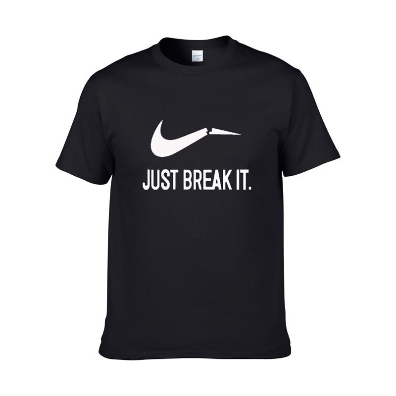 Футболка Just Break It Мужская Уличная Одежда Забавная Хлопковая Принтованная Футболка Классический Летний Стиль