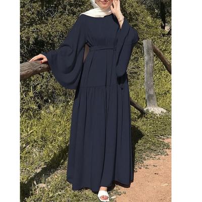 Женщины мусульманские платья сплошной цвет длиной до пола халаты с длинными рукавами кардиган Рамадан