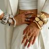 Ingemark Creative Trendy Gold Color Metal Wide Cuff Bracelets Women Punk Classic Chunky Spring Bangles Steampunk Jewelry 2026