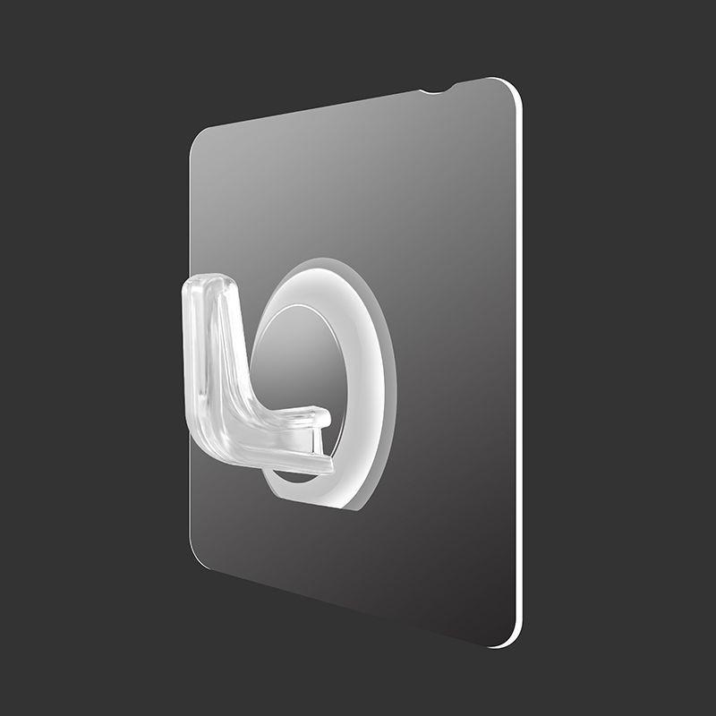 Многослойная клейкая настенная полка для хранения с прозрачными крючками для ванной комнаты