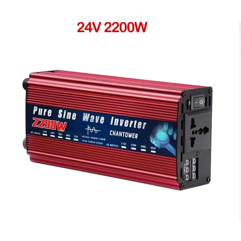 Чистый синусоидальный инвертор 12 В/24 В 220 В 1000 Вт 2200 Вт 3000 Вт 4000 Вт 5000 Вт DC в AC портативный преобразователь напряжения автомобильный солнечный инвертор