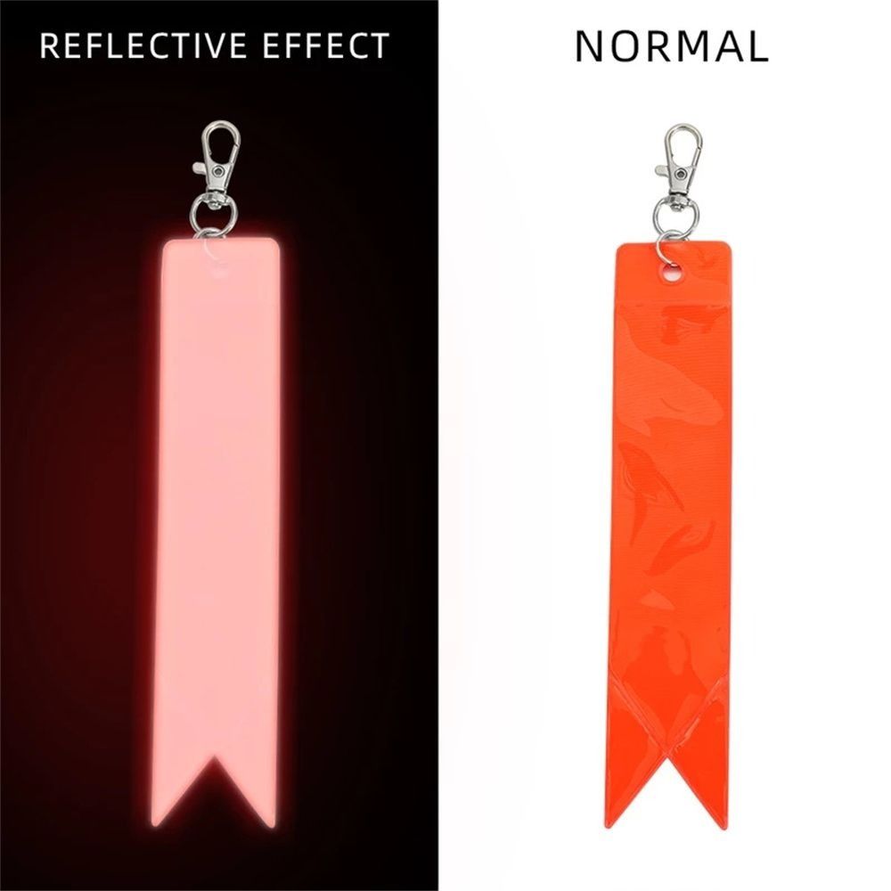 10Pcs Soft PVC Reflective Strips High Visibility Backpack Pendant Car Reflective Keychain Cycling