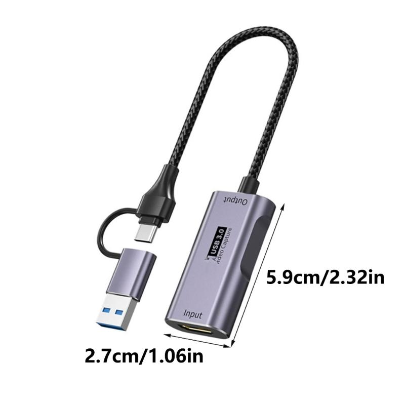 Карта видеозахвата USB3.0 для входа HDTV 4K60Гц с поддержкой звука для стриминга ПК-игр и записи конференций