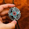 1 Pc Braided Shoestring Totem Bolo Tie Carved Charm Cowboy Necktie Necklace