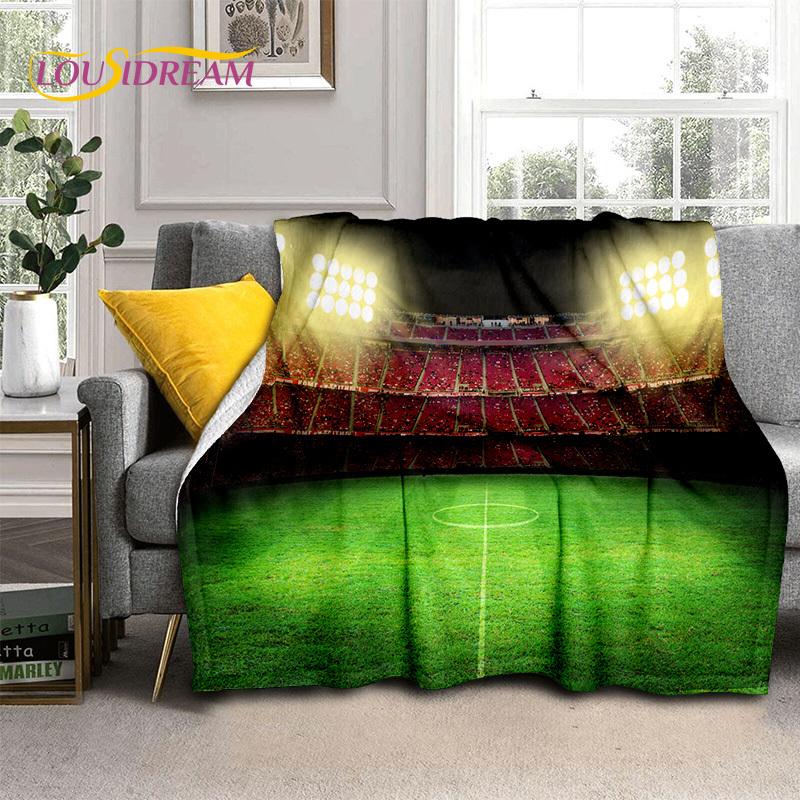 29 Стиль Футбольное поле Футбол Спорт Мультфильм Мягкое одеяло, Мягкий плед для дома Спальня Кровать Диван Дорожный чехол Детский подарок