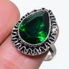 Хромовый диопсид Ручной работы Ювелирное изделие из стерлингового серебра 925 пробы Кольцо Размер 7.5 U1L45