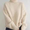 Осень и Зима Утолщенный С высоким горлом Женский Свободный Универсальный Вязаный Пуловер Свитер Ленивый Ветер Базовая Рубашка Для Ношения на Улице Женский