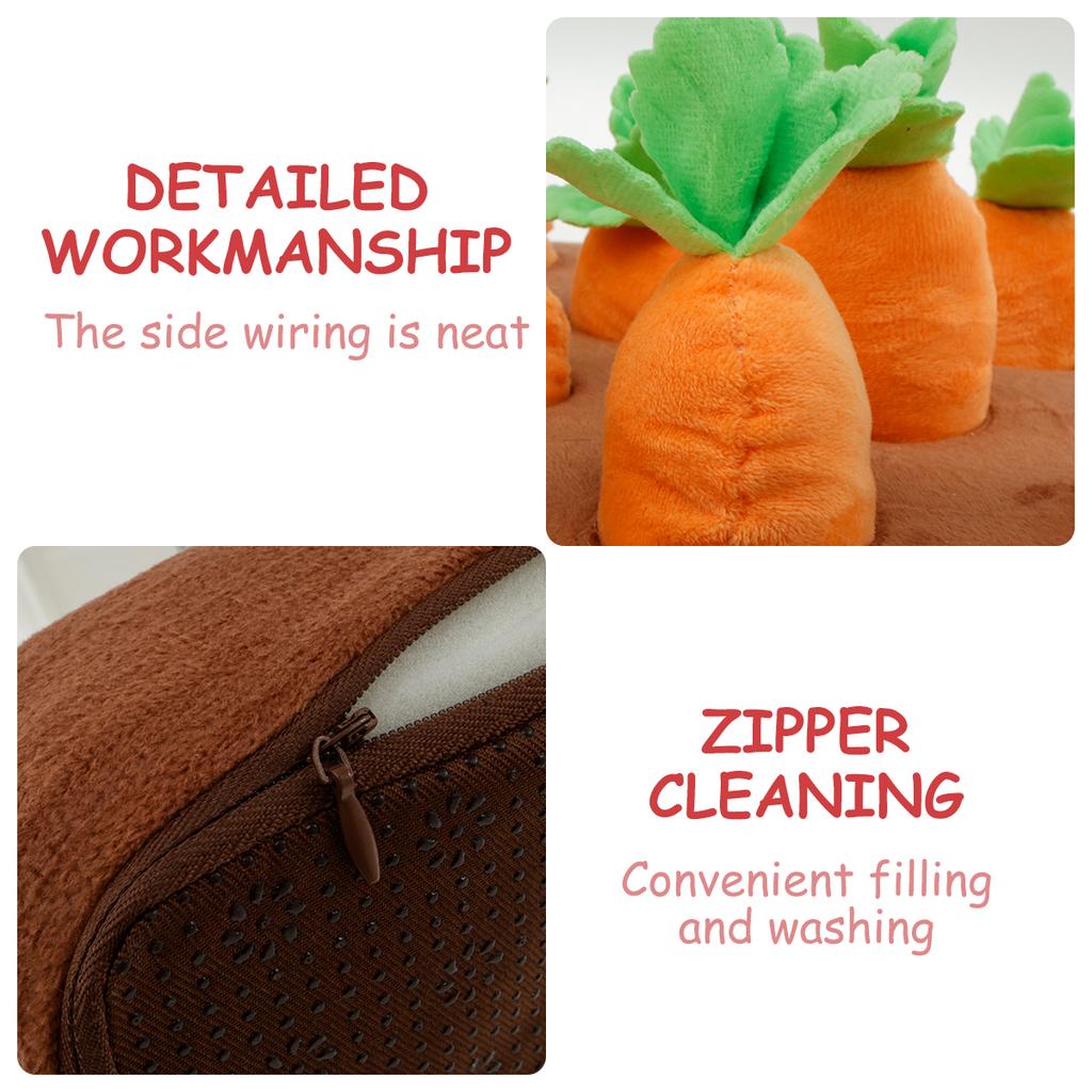 Dog Carrot Plush Toy Interactive Dog Voice Toys with Non-Slip Bottom Cute Dog Carrot Patch for Aggressive Chewers Pet