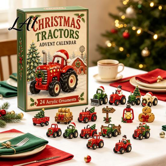 Interactive Holiday Game Transportation Vehicles Advent Calendar 2026 for Kids 24 Day Christmas Countdown Set with Collectible Acrylic Mini