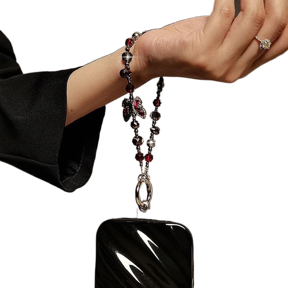High end Dark Butterfly For Phone Chain Handcrafted Women's Woven Bag Chain Pendant And Accessory