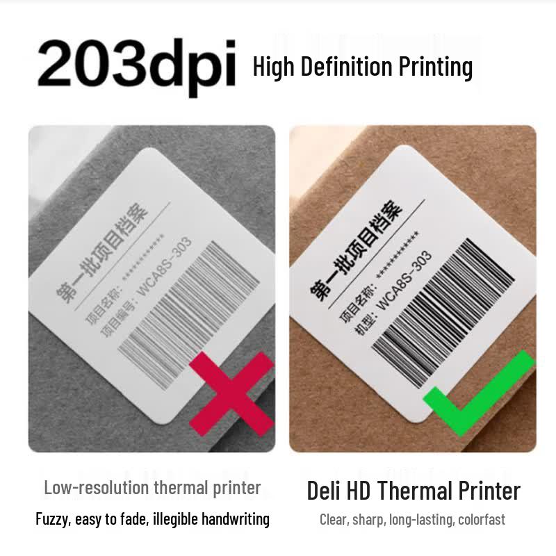 Deli GE350 Desktop Thermal Label Printer CN plug (adapter included)