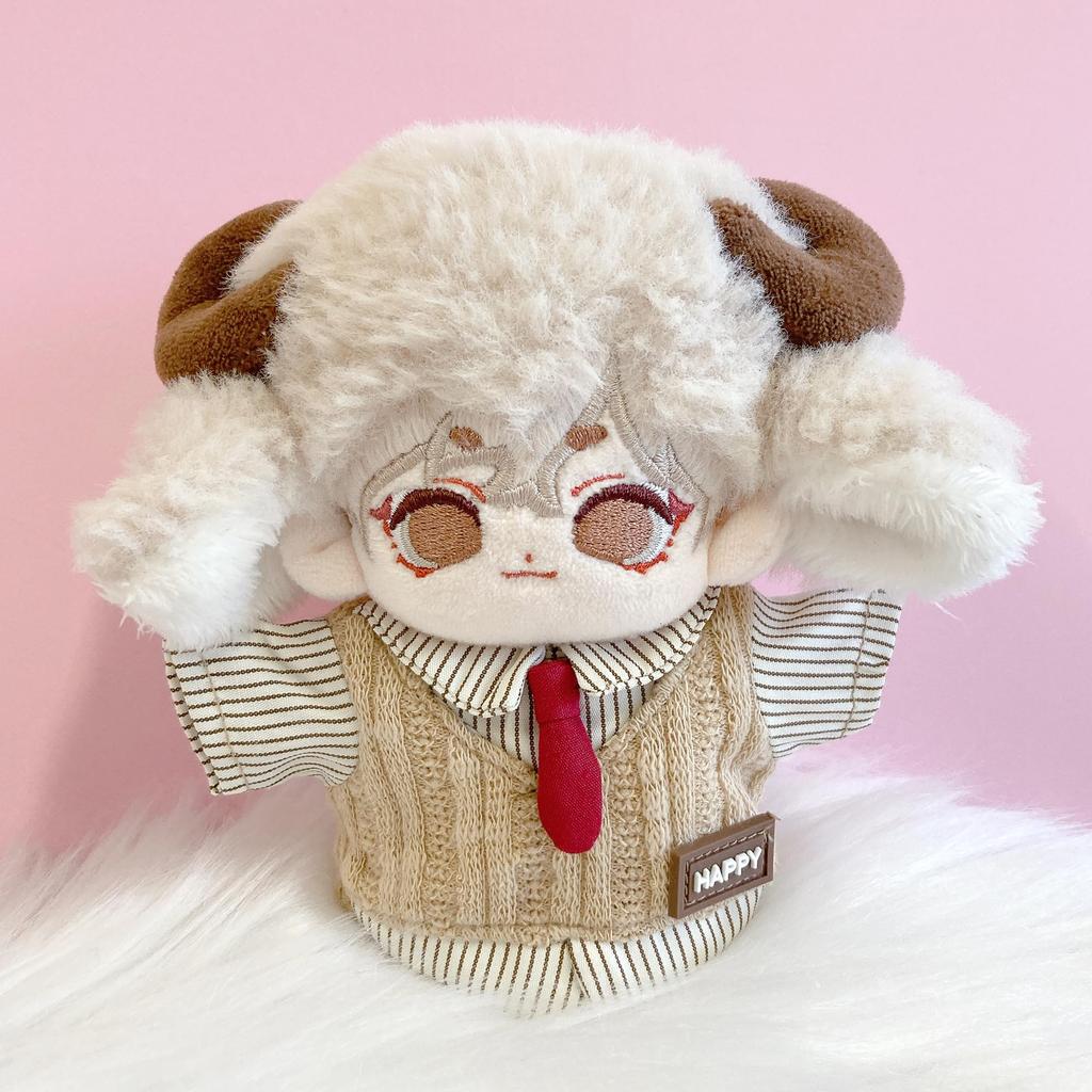 Многослойная рубашка и жилет с галстуком, Плюшевая игрушка 10 см, Бежевый, Кигуруми, Аксессуары, Отаку, Кукла, Талисман, Kpopdoll, Костюм [Б/у]